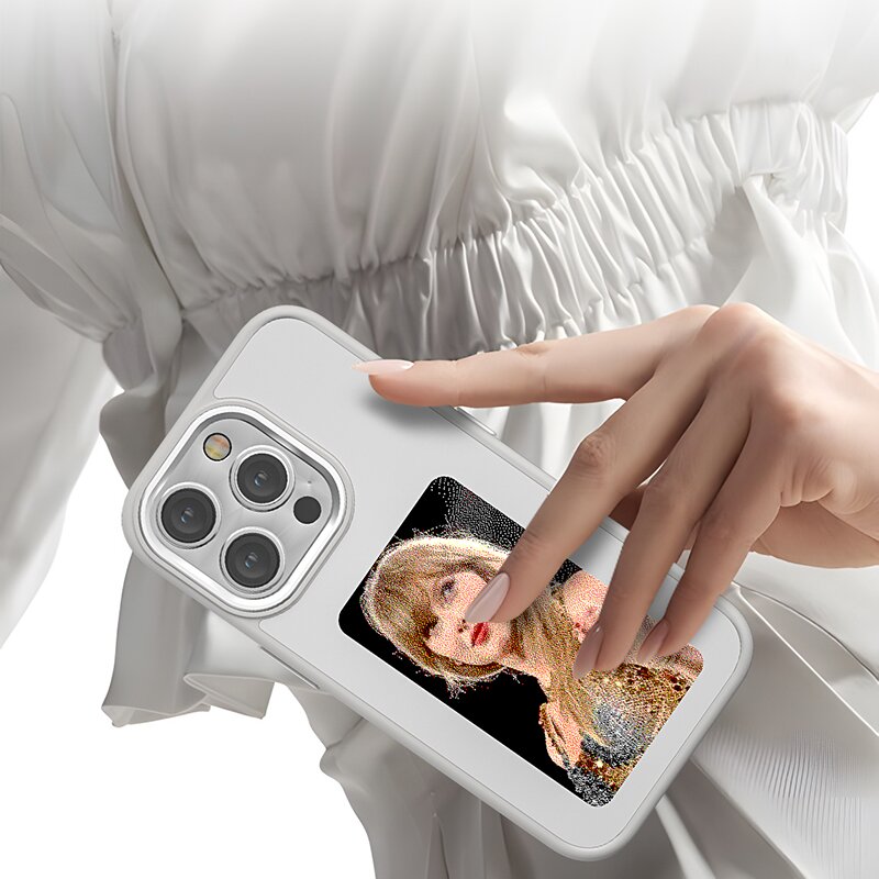 Smart Phone Case Rear Projection DIY  Customizable E-Ink Instantly